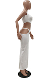 Women Casual Tight Prue Color Side Open Buttocks Sleeveless Dress TRS1155
