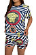 Graphic Print Shorts Set