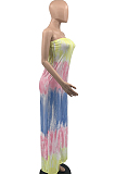 Euramerican Summer Tie Dye Loose Tube Jumpsuits QSS51008