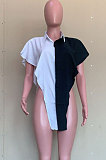 Halter Neck V Pattern Spliced T Shirts ASM6121