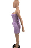 Summer Pure Color Mid Waist One Shoulder Loose Casual Jumpsuits TD8043 