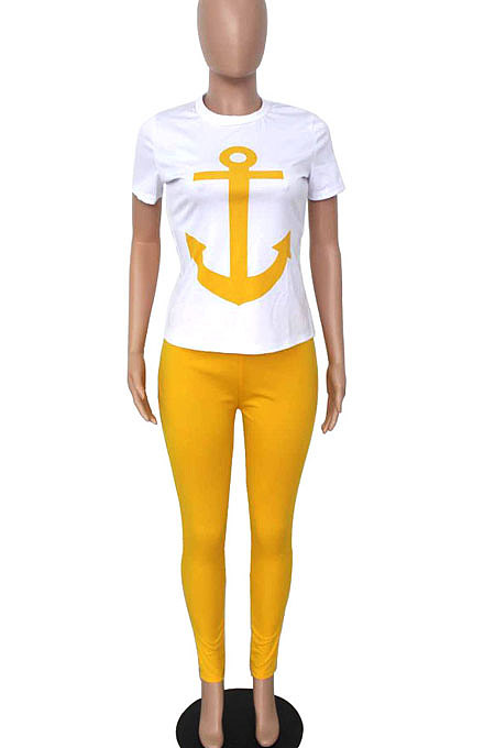 Sexy T Shirt Printing Long Pants Sets YMM9020