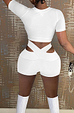 Fashion Casual Stretch Short Sleeve Shorts Sports Two-Piece YYF8223