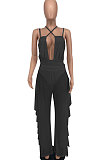 Personality Pure Color Net Yarn Jumpsuits Two-Pieces AYL88801