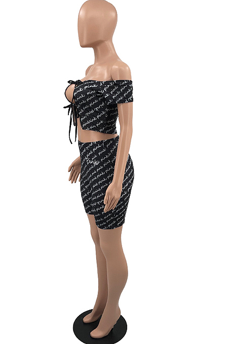 Euramerican Sexy Hollow Out Knotted Strap Casual Two-Piece QL6033