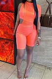 Casual Pure Color Screw Thread Net Yarn Shorts Sets GLS7022
