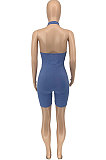Trendy Casual Pure Color Romper Shorts GLS8129
