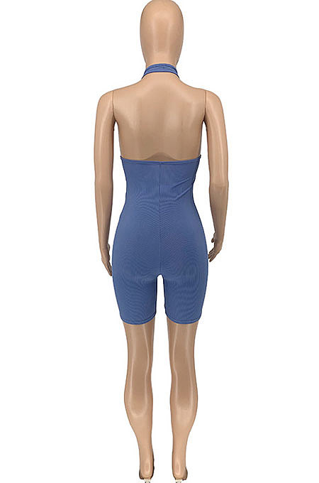Trendy Casual Pure Color Romper Shorts GLS8129