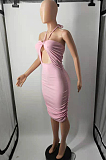 Sexy Summer Hang A Neck Hollow Out Package Buttocks Dress LJJ6065