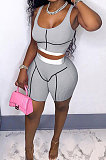 Fashion Casual Screw Thread Women Shorts Sets GLS7023