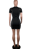 Summer Sexy V Neck Bind Package Buttocks Dress QL6032