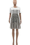 Multi Spliced Leopard Set Head Mini Dress KXL814
