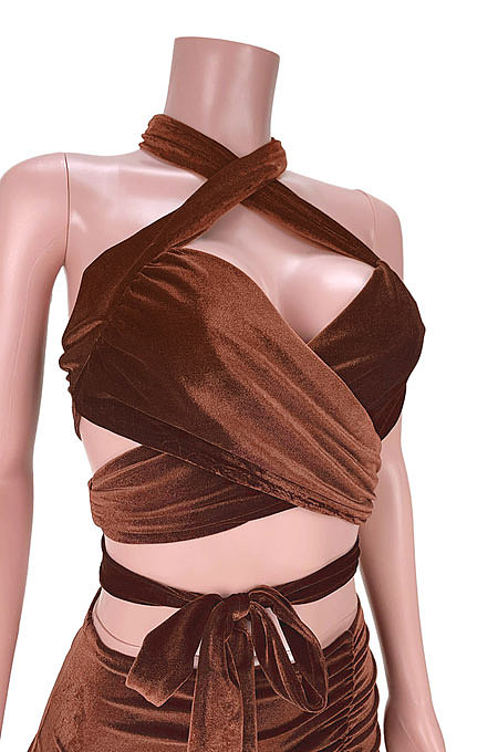 Sexy Bandage Split Ruffle Skirts Sets GL6380