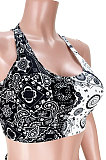 Trendy Sport Vest Contrast Color Printing Shorts Sleeveless Two-Pieces GL6376