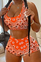 Trendy Sport Vest Contrast Color Printing Shorts Sleeveless Two-Pieces GL6376