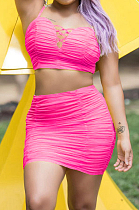 Euramerican Boob Tube Top Ruffle Package Buttocks Skirts Sets LMM8248