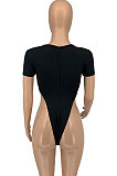 Fashion Casual Sexy Pure Color Romper Shorts T Shirt GLS8078