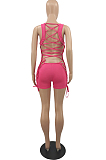 Sexy Pure Color Sleeveless Back Bind Stretch Jumpsuits QL6037