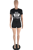 Euramerican Women Offset Printing Letter Casual Sets LSN7102
