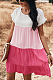 Casual Patchwork Short Sleeved Loose Holiday Dress DYY2123032
