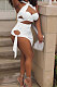 Pure Color Halter Neck Bandage Skirts Sets NK248