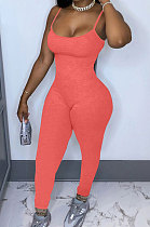 Euramerican Trendy Women Sexy Condole Belt Pure Color Bodycon Jumpsuits MDF5212