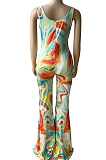 Summer Tie Dye Printing Big Flare Sexy Jumpsuits WM2520