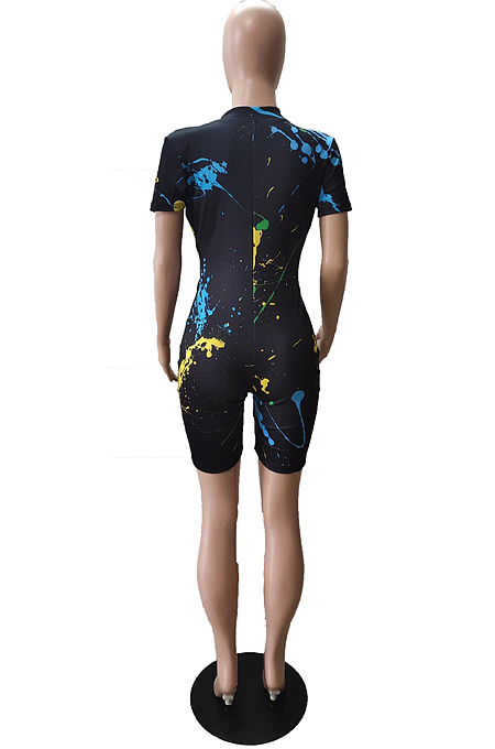 Summer Fashiion Splash-Ink Casual Jumpsuits WT9113