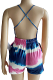 Fashion Sexy Sling Backless Tie Dye Jumpsuits WM2514