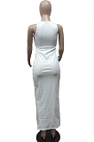 Summer Fashion Printing Casual Vest Long Dress WT9139
