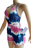 Fashion Sexy Sling Backless Tie Dye Jumpsuits WM2514