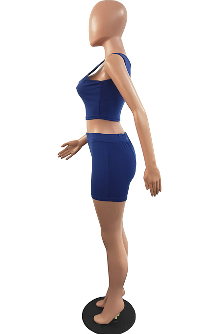 Summer Fashion Pure Color Vest Yoge Pants Two-Piece H1658
