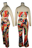 Colored Drawing Printing Chest Wrap Long Pants Sets QQM4307