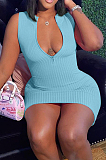 Casual Sexy Zipper Tight Mini Dress CL6098