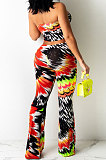 Colored Drawing Printing Chest Wrap Long Pants Sets QQM4307