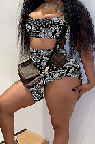 Fashion Cashew Fjower Pattern Sling Vest Long Short Pant Sets HY5226