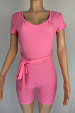 Euramerican Casual Pit Bar Elastic Deep V Jumpsuits CL6062
