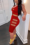 Casual Fashion Ripped Pure Color Sleeveless Shorts Sets NL6065