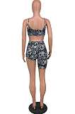 Fashion Cashew Fjower Pattern Sling Vest Long Short Pant Sets HY5226