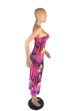 Women Print Sexy Casual Halter Long Dress AB6647