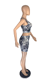 Sexy Summer Round Neck Print Casual Shorts Sets AB6649