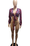Trendy Sexy Printing Bandage Long Sleeve Shirts BLE2371