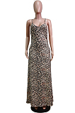 Euramerican Printed Loose Condole Belt Long Dress With Pocket WY6804