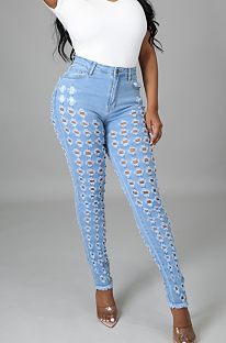 Euramerican Wash Water Hole Stretch Denim Long Pants LA3270