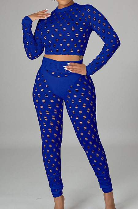 Night Club Sexy Mesh High Elastic Casual Sports Sets LA3278