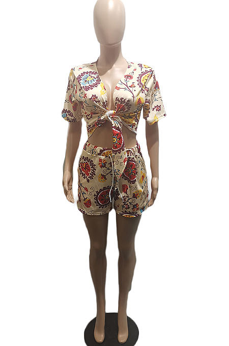 Casual Printing Pocket Shorts Sets BLE2310