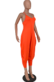Pure Color Sling Vest Irregularity Loose Jumpsuits Haroun Pants HY5229 