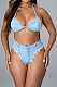 WHOLESALE| Sexy Bikini Tassel Bandage Women Summer Denim Sets LA3282