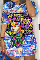 Women Casual Printing Mini Dress AMM8355