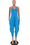 Pure Color Sling Vest Irregularity Loose Jumpsuits Haroun Pants HY5229 